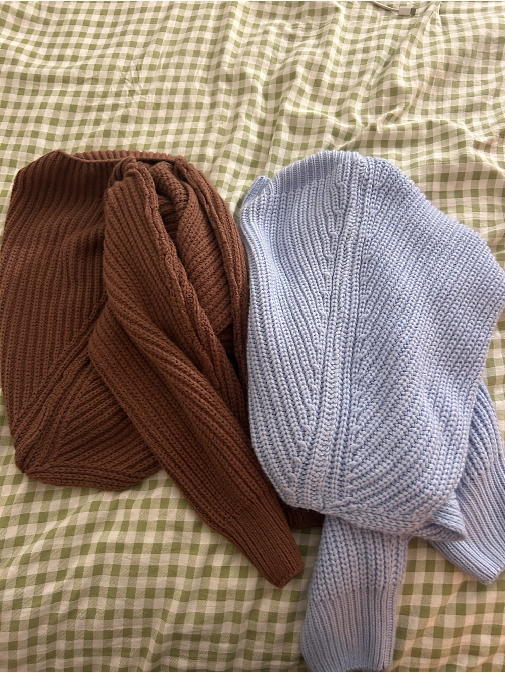 8 Other Reasons Knit Cardigan Duo in Brown and Light Blue